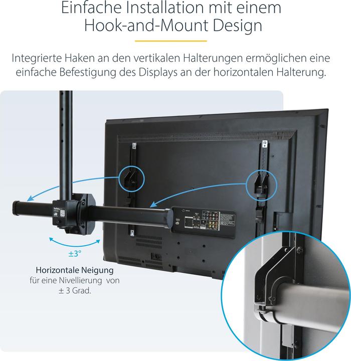 Actual product image StarTech Flat-Screen TV Ceiling Mount (Ceiling, 75", 50 kg)