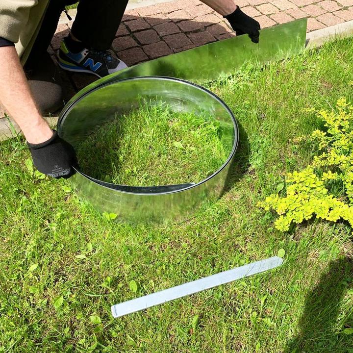 Actual product image Green Split Lawn edging strip metal aluminium/zinc 10 m 15 m 15 cm or 20 cm or 25 cm (1500 cm)