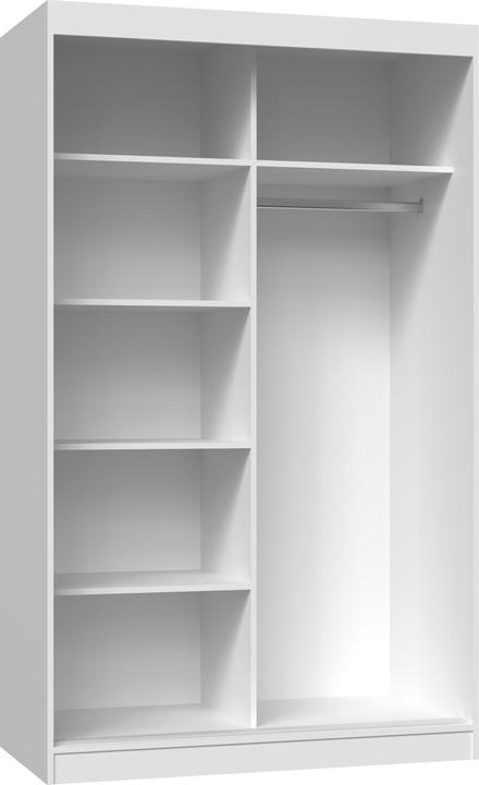 Produktbild Topeshop IGA 120 BIEL B KPL Schlafzimmer-Schrank 7 Regale 2 Tür(en) Weiss Garderobe (120 x 61 x 200 cm)