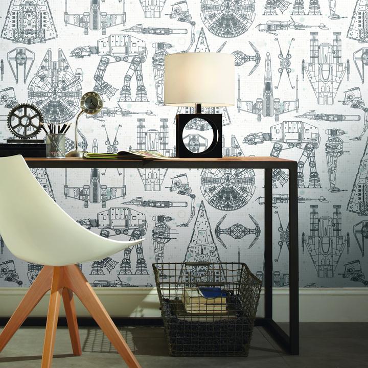 Actual product image Roommates Star Wars Blueprint Peel & Stick Wallpaper