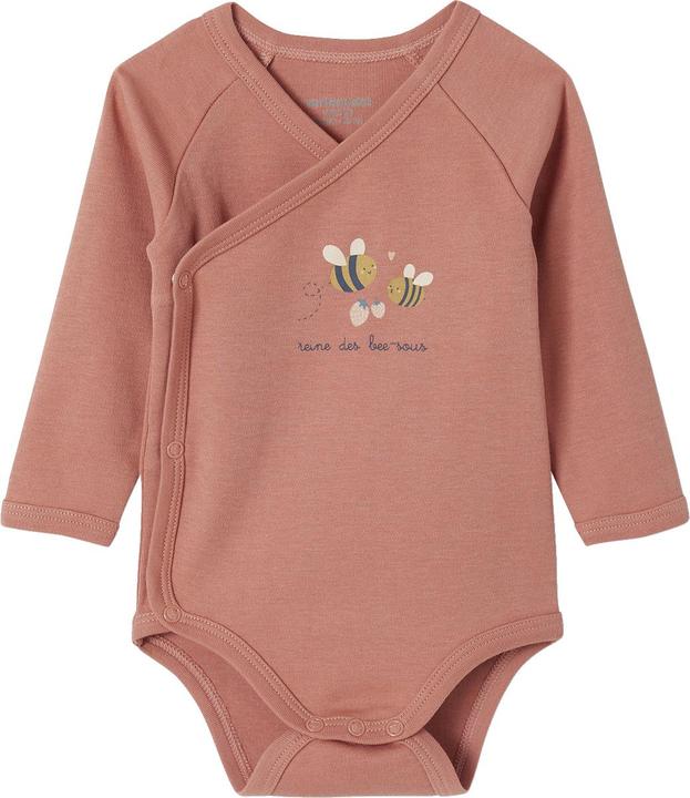 Actual product image Vertbaudet Bio-Kollektion: 5er-Pack Baby Wickelbodys mit langen Ärmeln (74)