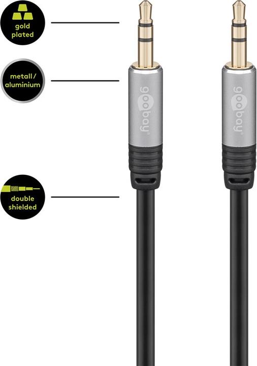 Actual product image Goobay MP3 jack audio cable (3 m, High end, 3.5mm jack (AUX))