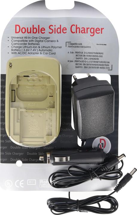 Immagine prodotto AccuCell Double-side charger für Digital-Kamera und Camcorder Li-ion Akku, PEN, RIC, Sanyo (Caricabatterie per fotocamere)