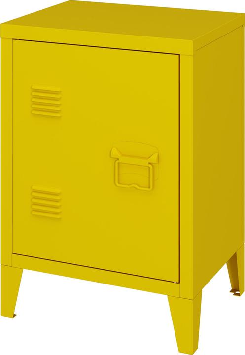 Actual product image En.Casa Nachtschrank Inari Türgriff rechts Stahl Gelb