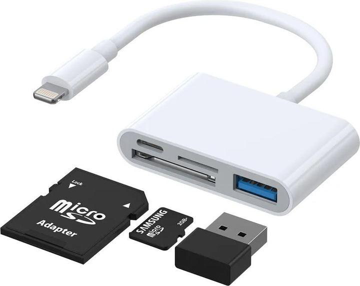 Produktbild SIGN 4-in-1 Lightning to USB-A, SD/TF, Lightning - White