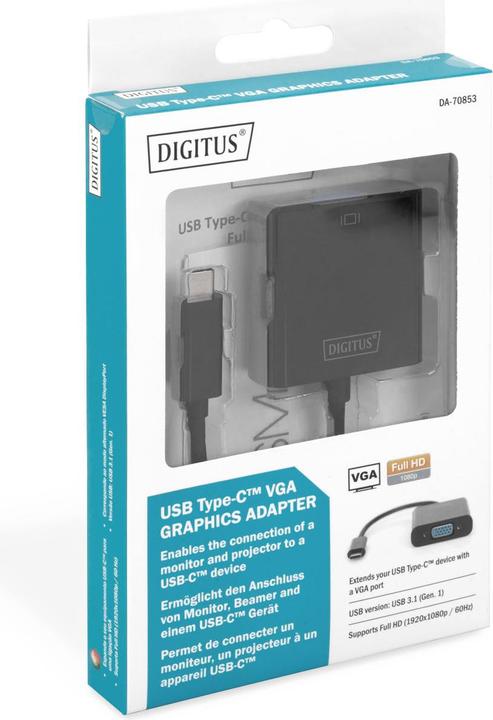 Image du produit Digitus USB à VGA (USB-C, VGA, 19.50 cm)