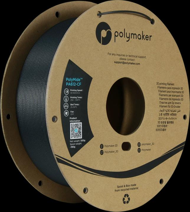 Image du produit Polymaker PolyMide™ PA612-CF Noir (Noir)