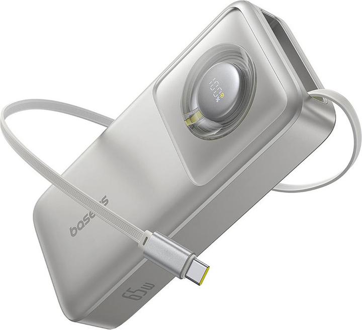 Actual product image Baseus Powerbank OS Free2Pull 20000mAh 65W + cable (szary) (20000 mAh, 65 W, 74 Wh)