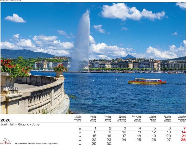 Immagine prodotto Schweiz-Suisse-Svizzera-Switzerland 2026 (40 x 31 cm, Copertina rigida, Francese, Tedesco)