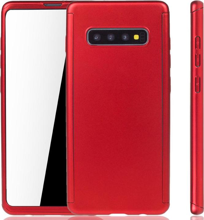 Produktbild König Design Hülle Handy Schutz für Samsung Galaxy S10 Plus Full Case Cover Displayschutz Rot (Samsung Galaxy S10+)