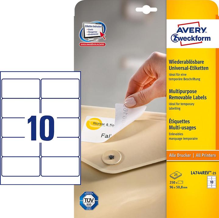 Actual product image Avery Universal labels