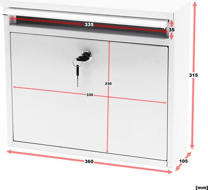 Actual product image Wiltec Design Mailbox V13 Letterbox Postbox Pillar Letter Mail Box