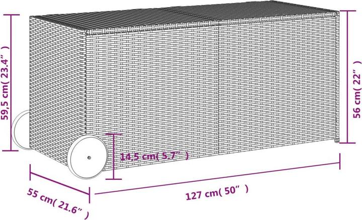 Produktbild VidaXL Gartentruhe mit Rollen 283L