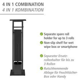 Produktbild Wenko Stand WC-Garnitur Mod. Debar mit Ablage Schwarz aus rostfreiem Edelstahl
