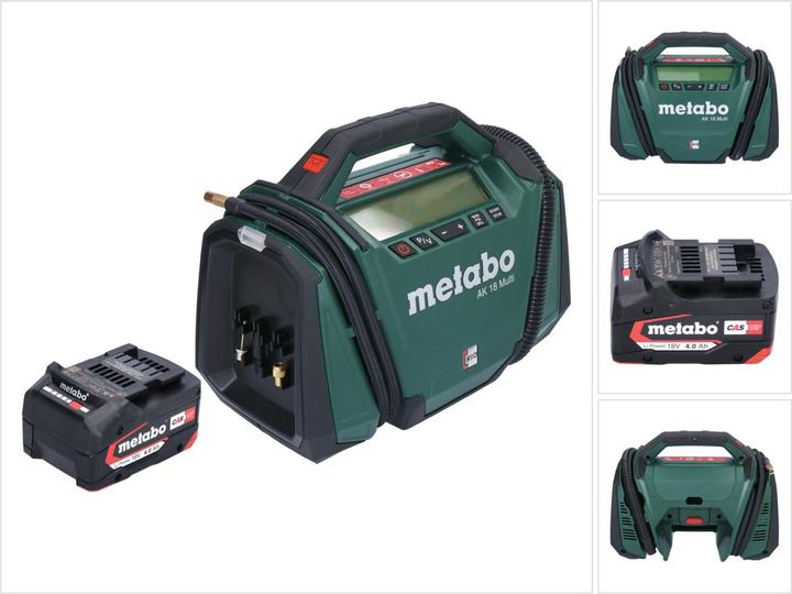Metabo AK 18 Multi Akku Kompressor 18 V 11 bar + 1x Akku 4,0 Ah - ohne Ladegerät (0 l)