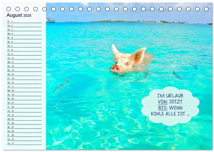 Immagine prodotto Endlich Urlaub und nichts wie weg! Lustiger Sprchekalender fr Urlaubsreife (Tischkalender 2025 (A5, Tedesco)