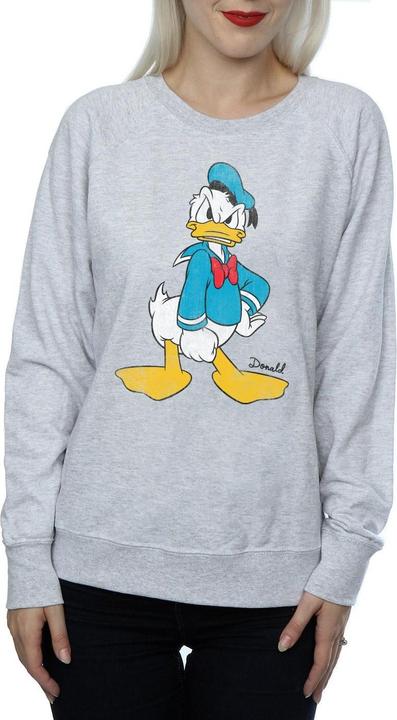 Disney Womens/Ladies Angry Donald Duck Heather Sweatshirt (L)