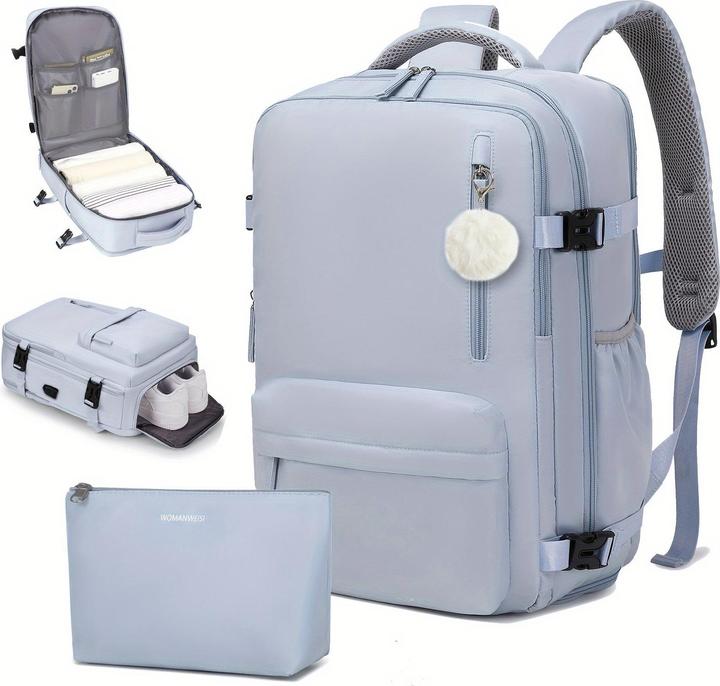 Image du produit Only-Bags.Store Sac à dos de voyage grande capacité avec compartiment à chaussures, Dacron étanche pour ordinateur