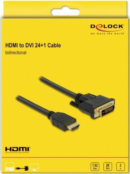 Actual product image Delock DVI — HDMI (Typ A) (2 m, DVI, HDMI)