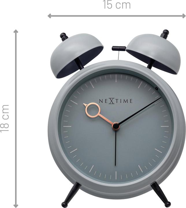 Actual product image Nextime Classic Alarm Clock Golden Hour Blue Grey