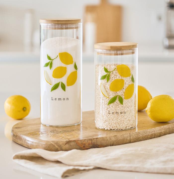 Actual product image Zeller Present Vorratsglas Lemon mit Bambusdeckel 1150 ml ø 9x22.5 cm (1.15 l)