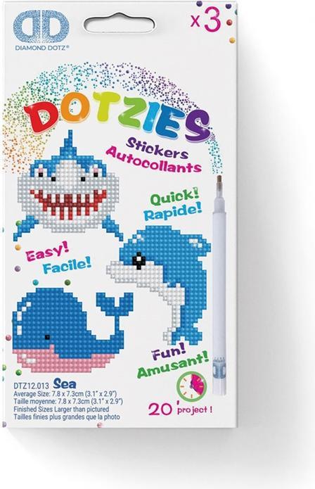 Produktbild Magni Diamond Dotz DTZ12-013 Diamond Dotzies Sticker Set Fische, 3 glitzernde Aufkleber zum Selbstgestalte