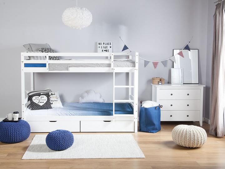 Actual product image Beliani Loft Bed Wood with Bed Drawer White 90 x 200 cm REGAT (90 x 200 cm)