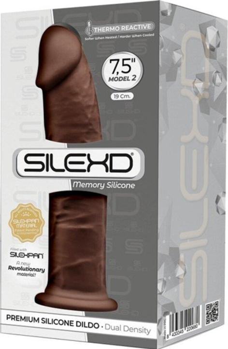 Actual product image Silexd MODEL 2 - 7,5" BROWN 220680 FALLO REALISTICO PENE ARTIFICIALE IN SILICONE MEMORY TERMOREATTIV