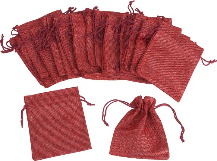 Produktbild VBS Jutebeutel "9,7 x 12 cm", Rot, 25 Stück (Geschenkbox, 25 x)
