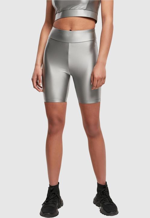 Actual product image Urban Classics Ladies Highwaist Shiny Metallic Cycle Shorts (4XL)