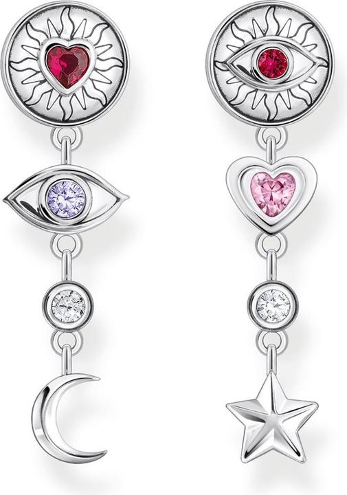 Immagine prodotto Thomas Sabo Orecchini talismani cosmici con pietre colorate argento annerito (Argento)