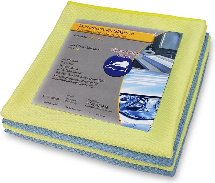 Produktbild Normani 12 Stück Mikrofaser Glastuch - für Fenster, Spiegel und Glasflächen (12 Stk.)