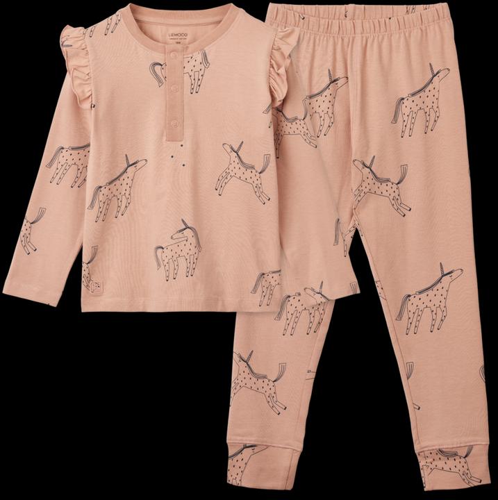 Liewood Wilhelm RüschenPijama Unicorn Pale Tuscany (98)
