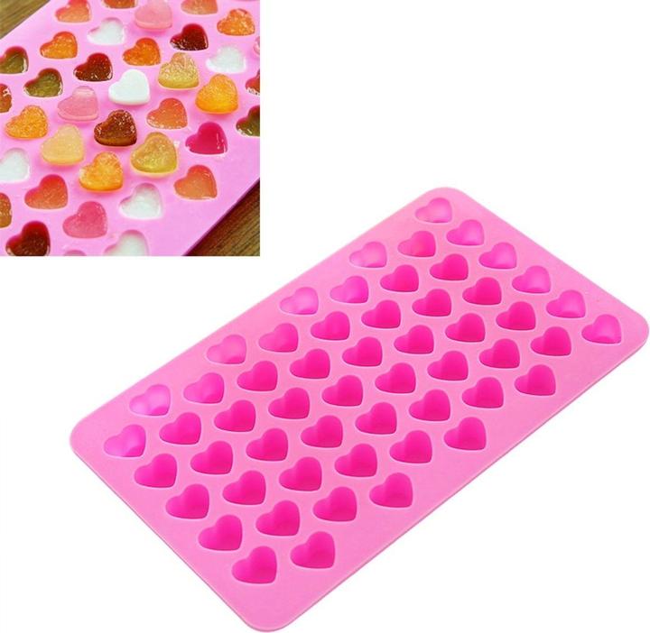 Actual product image König Design Silicone ice cube mould heart 55 grid chocolate rubber bear tray BPA free