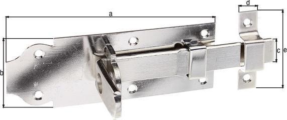 Immagine prodotto GAH 116927 Catenaccio diritto, con impugnatura piatta e occhiello fisso Acciaio inox Plat (1 pz.)