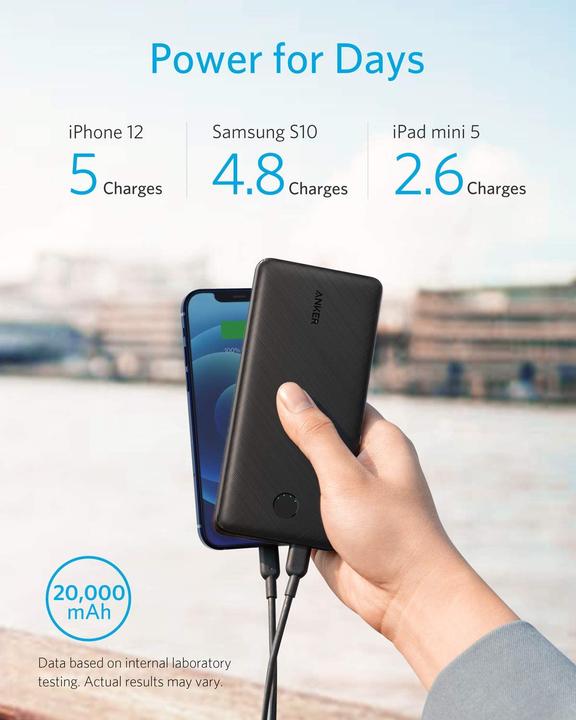 Image du produit Anker 525 (PowerCore 20K) (20000 mAh, 20 W, 74 Wh)