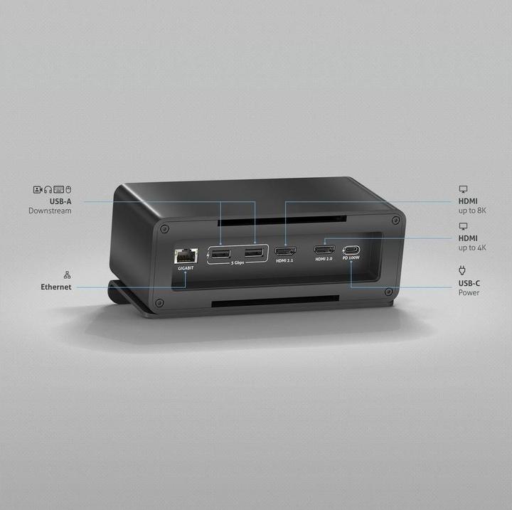 Immagine prodotto Purelink Dockingstation Mediahub2 USB-C, Grau (USB-C, 7 Porti)