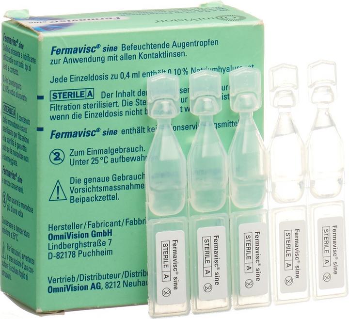 Actual product image OmniVision Eye drops Fermavisc Sine SDU (8 ml, 20 x 0.4 ml)