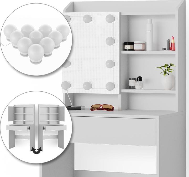 Actual product image Vicco Laura with lighting (70 x 40 x 136 cm)