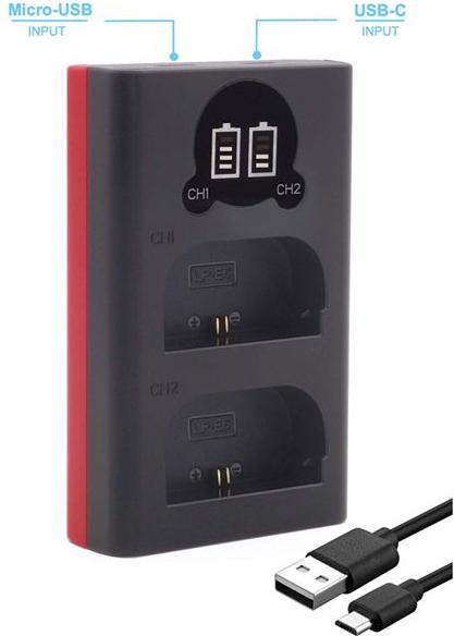 Actual product image Baxxtar Pro Ladegerät LCD Dual für LP-E6