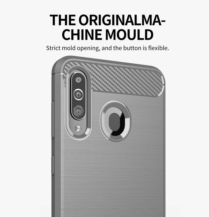 Immagine prodotto Cadorabo TPU Ultra sottile in acciaio inossidabile al carbonio Combi Cover (Samsung Galaxy A20s)