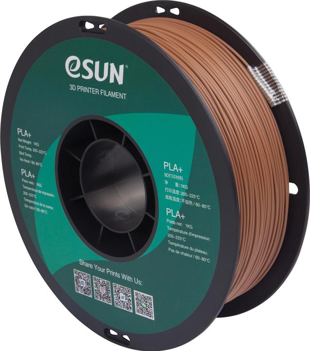 Produktbild eSUN PLA+ 1,75mm Light Brown 1kg 3D Filament (PLA+, 1.75 mm, 1000 g, Braun)