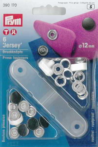Produktbild Prym Druckknopf Jersey Kappe, schwarz 12 mm, Karte 6 Stk.