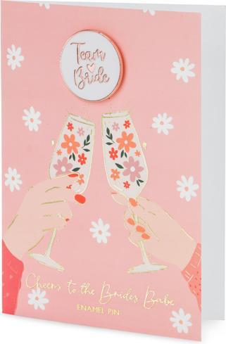 Actual product image Partydeco Card with enamel pin Bride Team, 10.5x15 cm (1 pkt / 1 pc.) (1 pcs.)