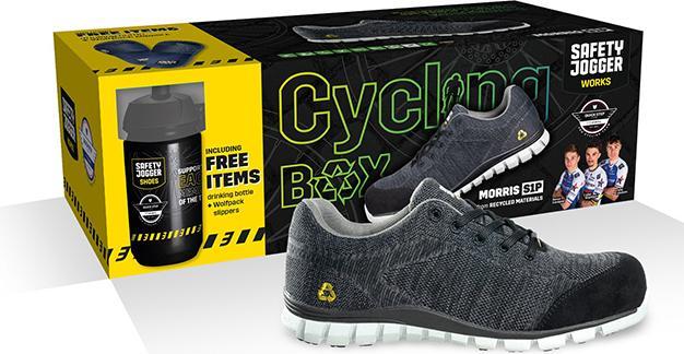 Produktbild Safety Jogger 1927265 Fahrradkoffer mit Morris S1P Sicherheitsschuh, Pantoffeln und Trinkflasche (37)