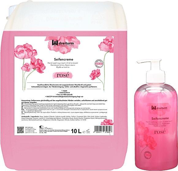 Immagine prodotto Dreiturm Sapone per il lavaggio a mano ros', tanica da 10 litri (Sapone liquido, 10000 ml)