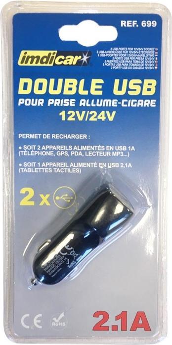 Image du produit imdicar Chargeur Auto USB 2x