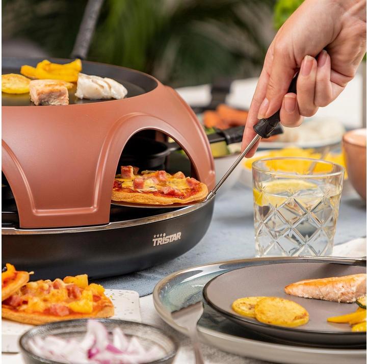 Image du produit Tristar 3- in 1 Pizza Festa comme raclette, plaque de gril et pour faire des pizzas