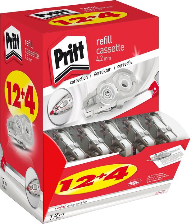 Actual product image Pritt Refill cartridge correction roller Use for product: correction roller Dimensions: 4.2 mm x 12 m (W
