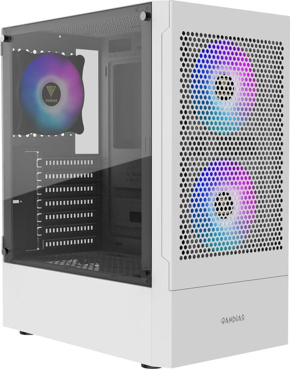 Actual product image Gamdias Boitier Moyen Tour ATX Talos E3 Mesh RGB avec panneaux vitrés (Blanc)